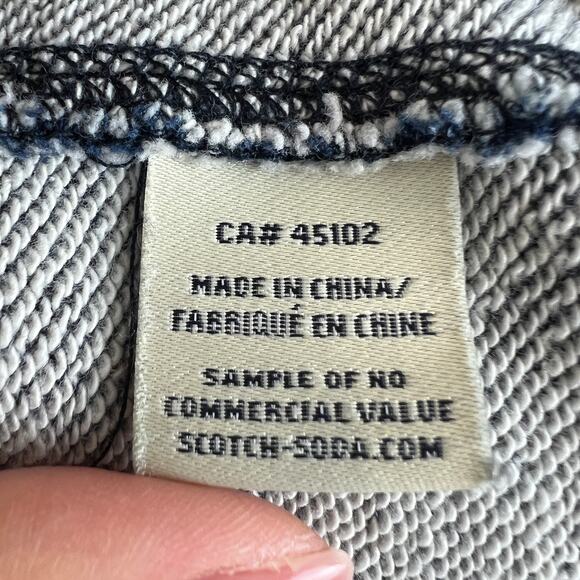 Scotch & Soda Blue White Sweatshirt Geometric Abstract Crew Neck Size Small S - Picture 8 of 9